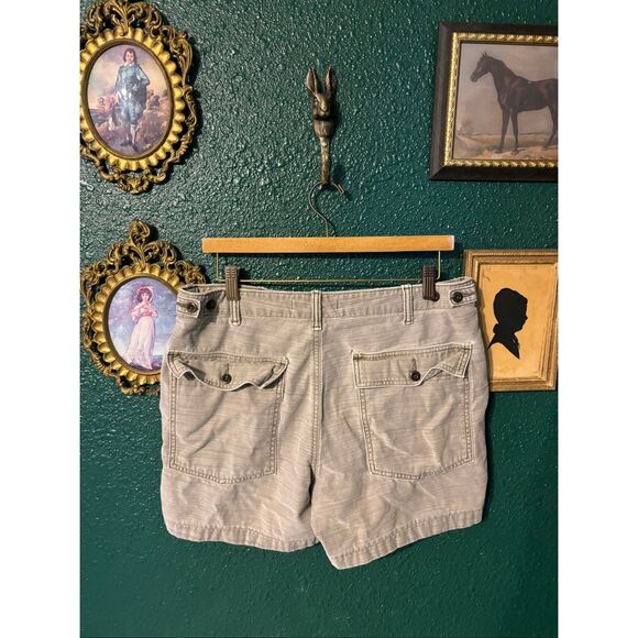 Outerknown Mens 32 The Field Shorts Green Organic Cotton Utility Pockets - Picture 2 of 4